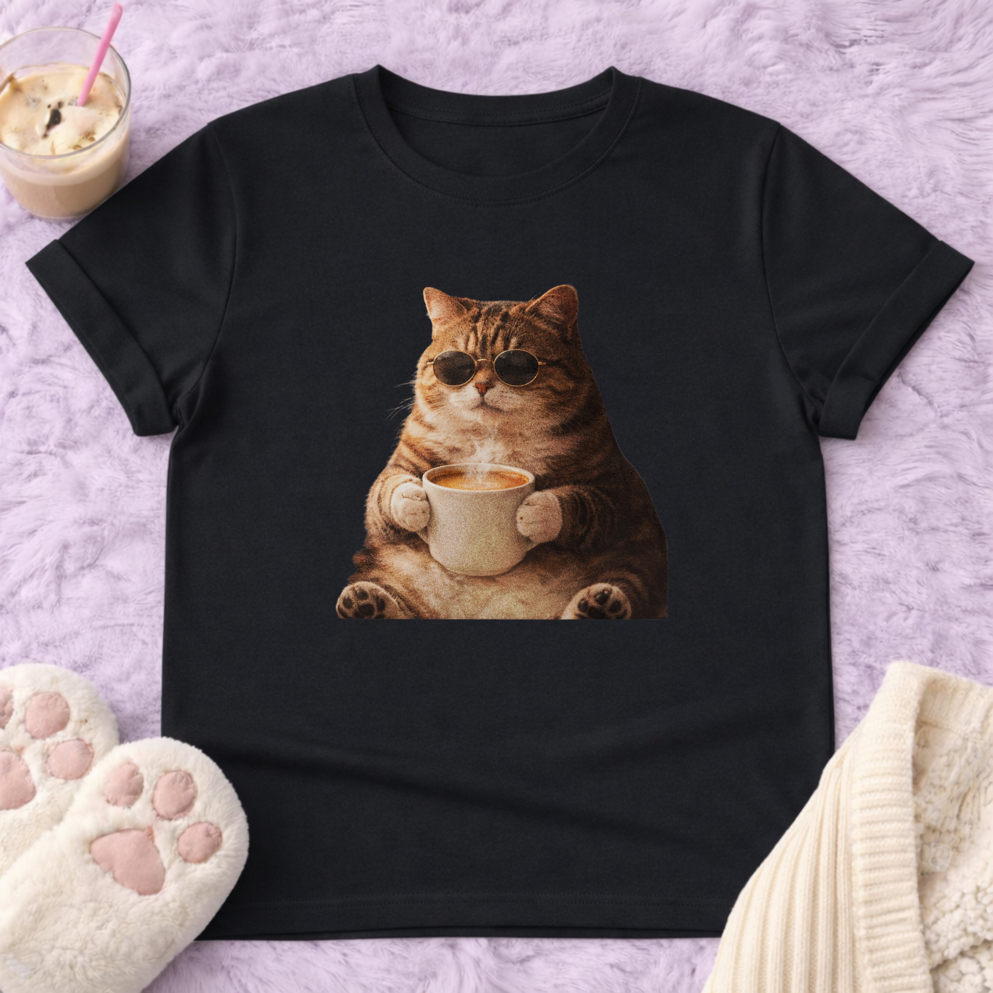 Coffee & Chill Cat Vintage T-Shirt