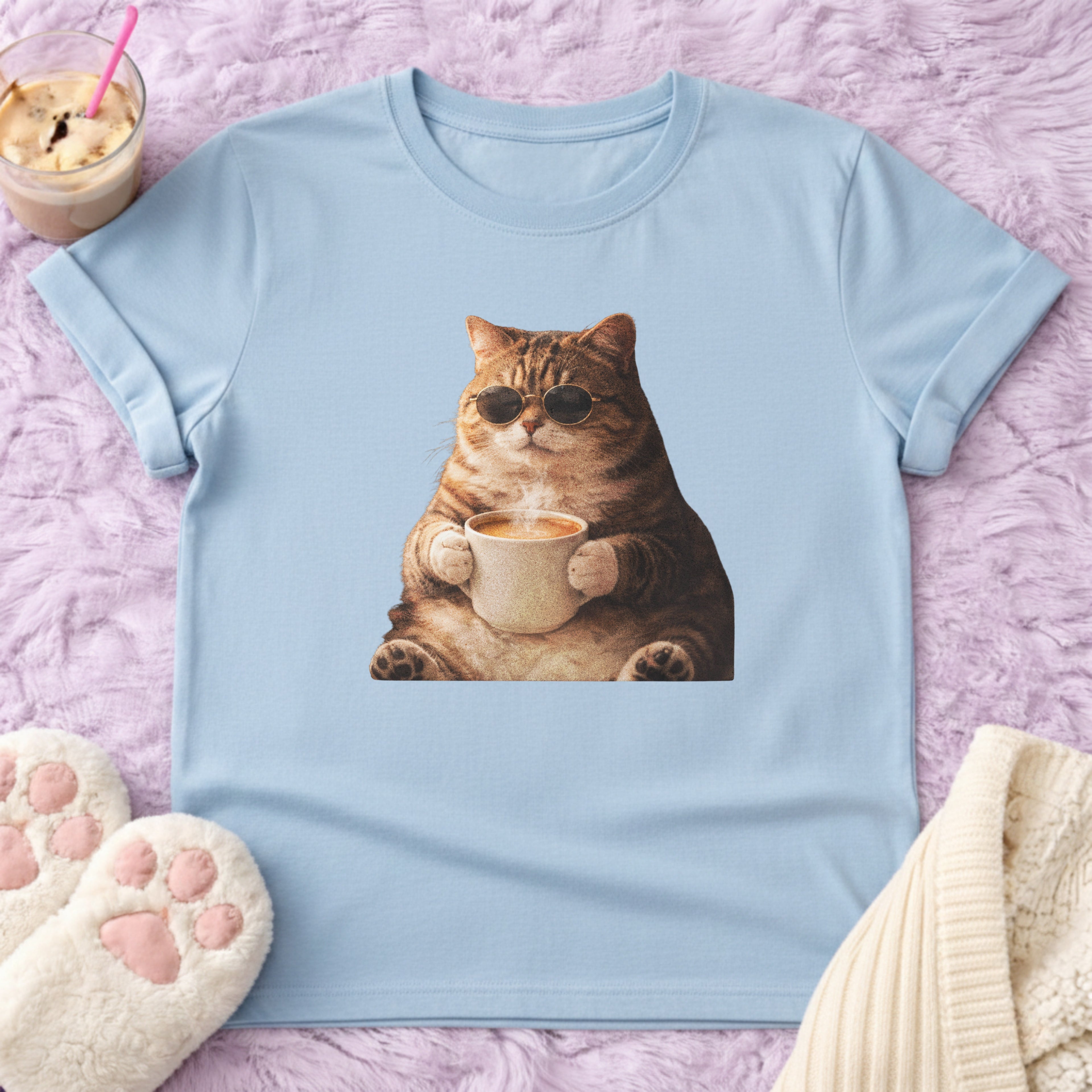 Coffee & Chill Cat Vintage T-Shirt