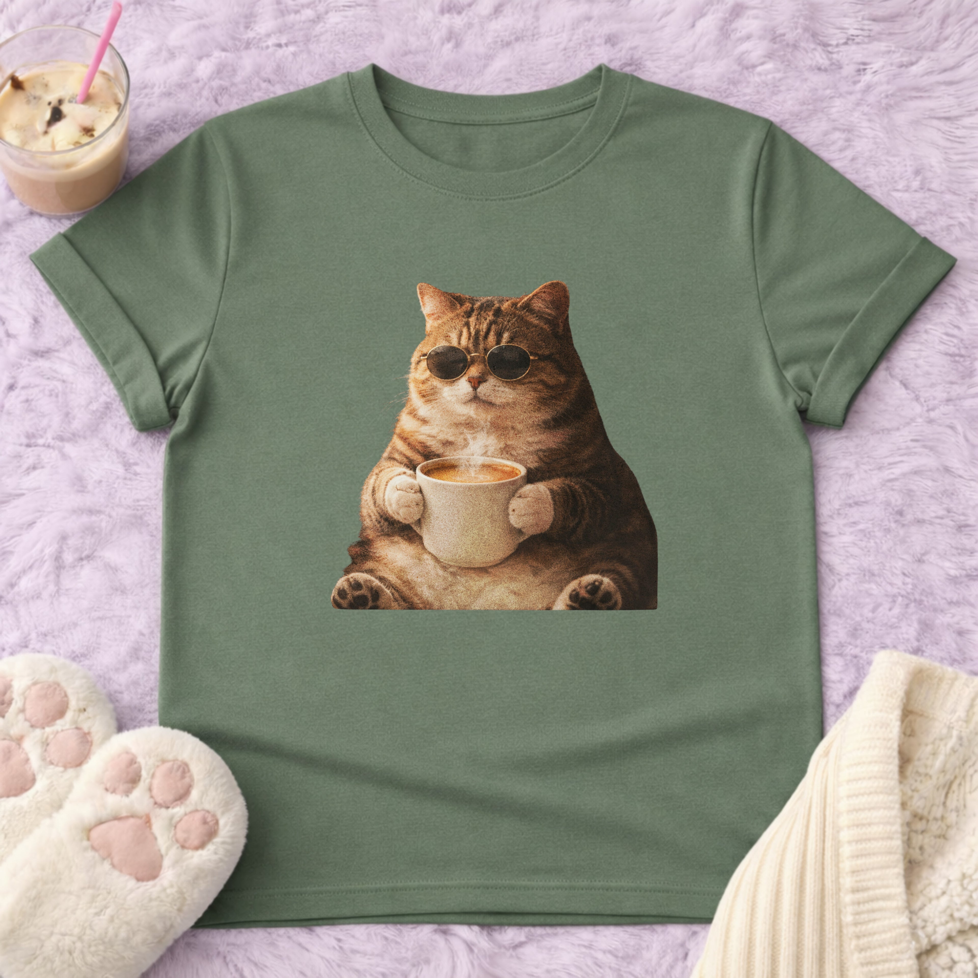Coffee & Chill Cat Vintage T-Shirt