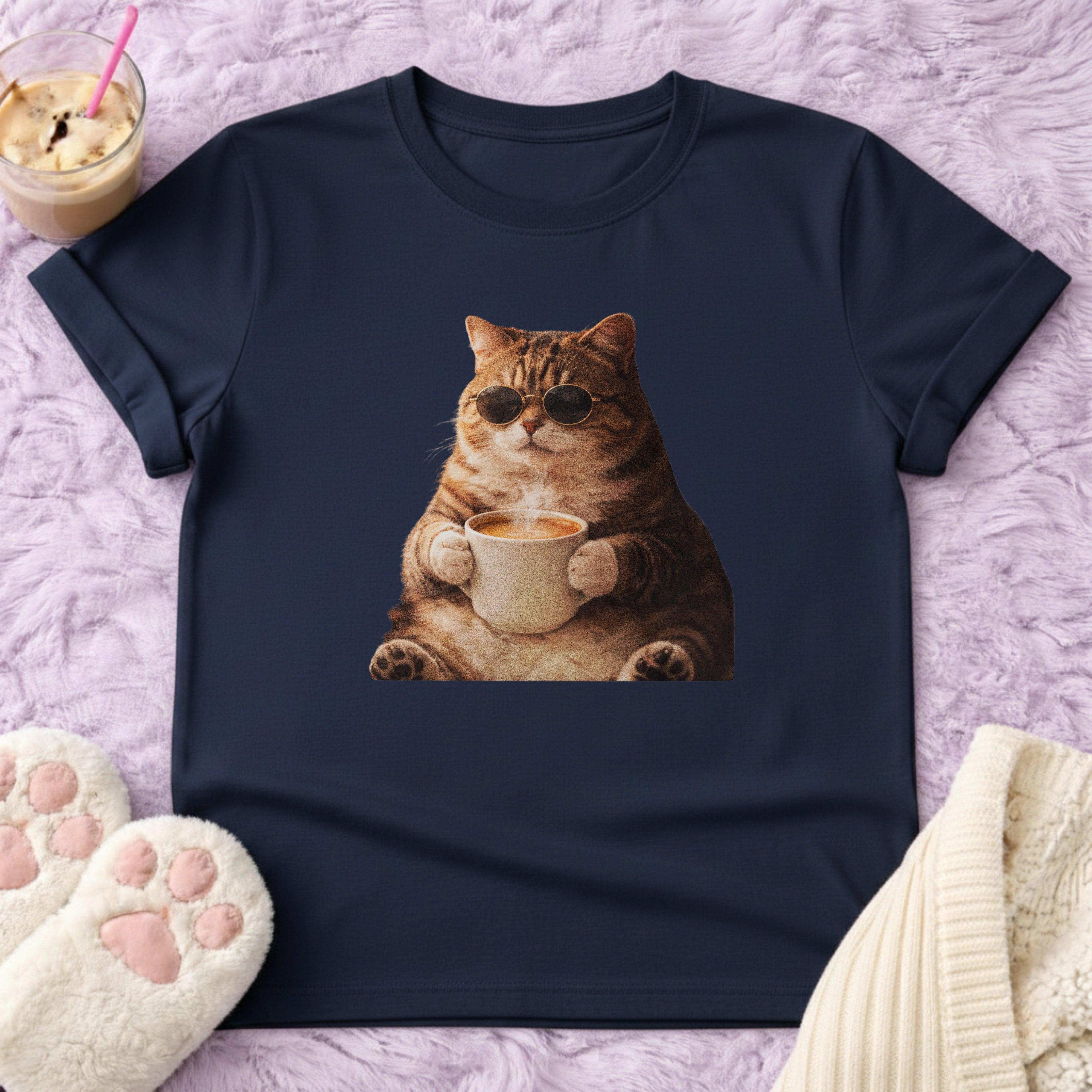Coffee & Chill Cat Vintage T-Shirt