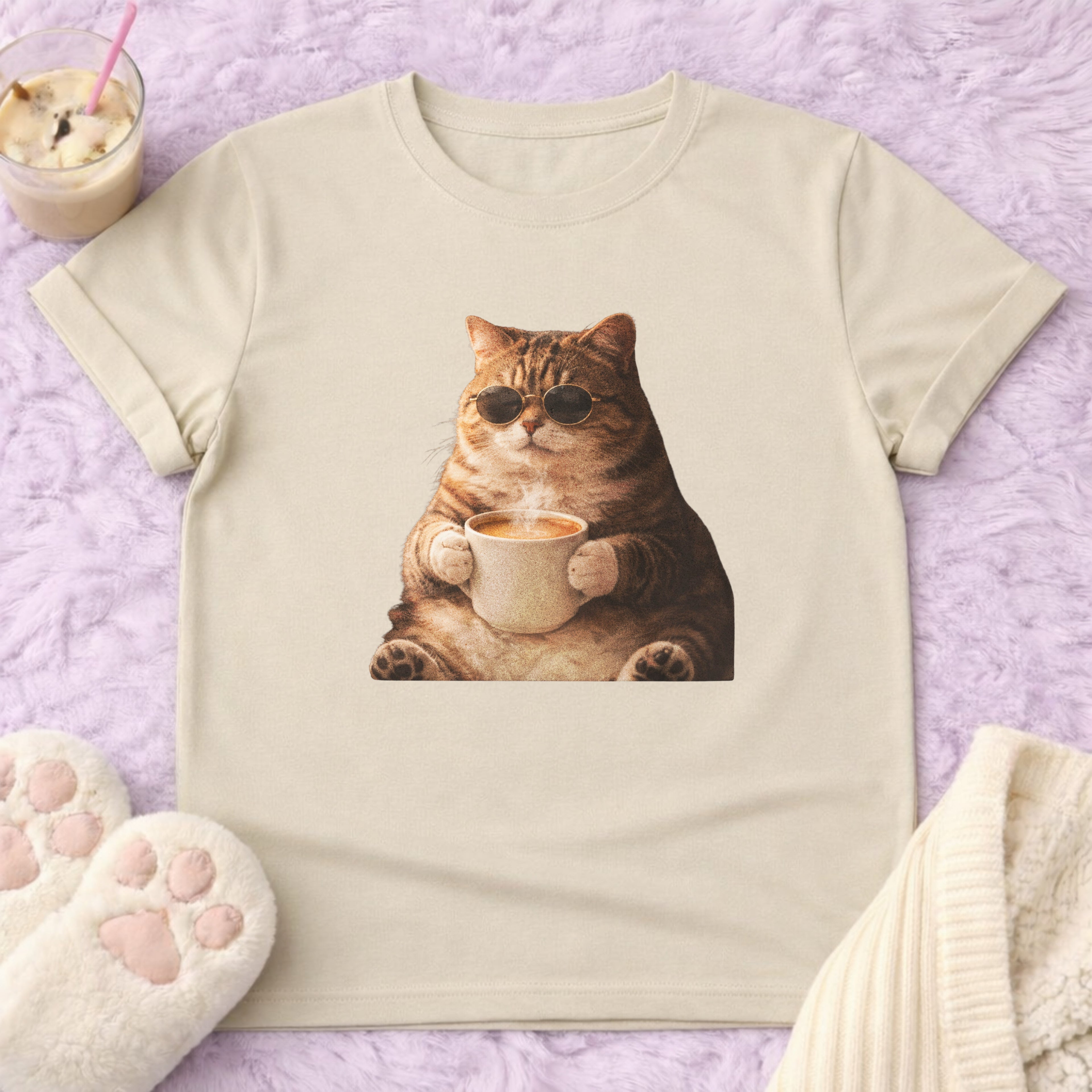 Coffee & Chill Cat Vintage T-Shirt