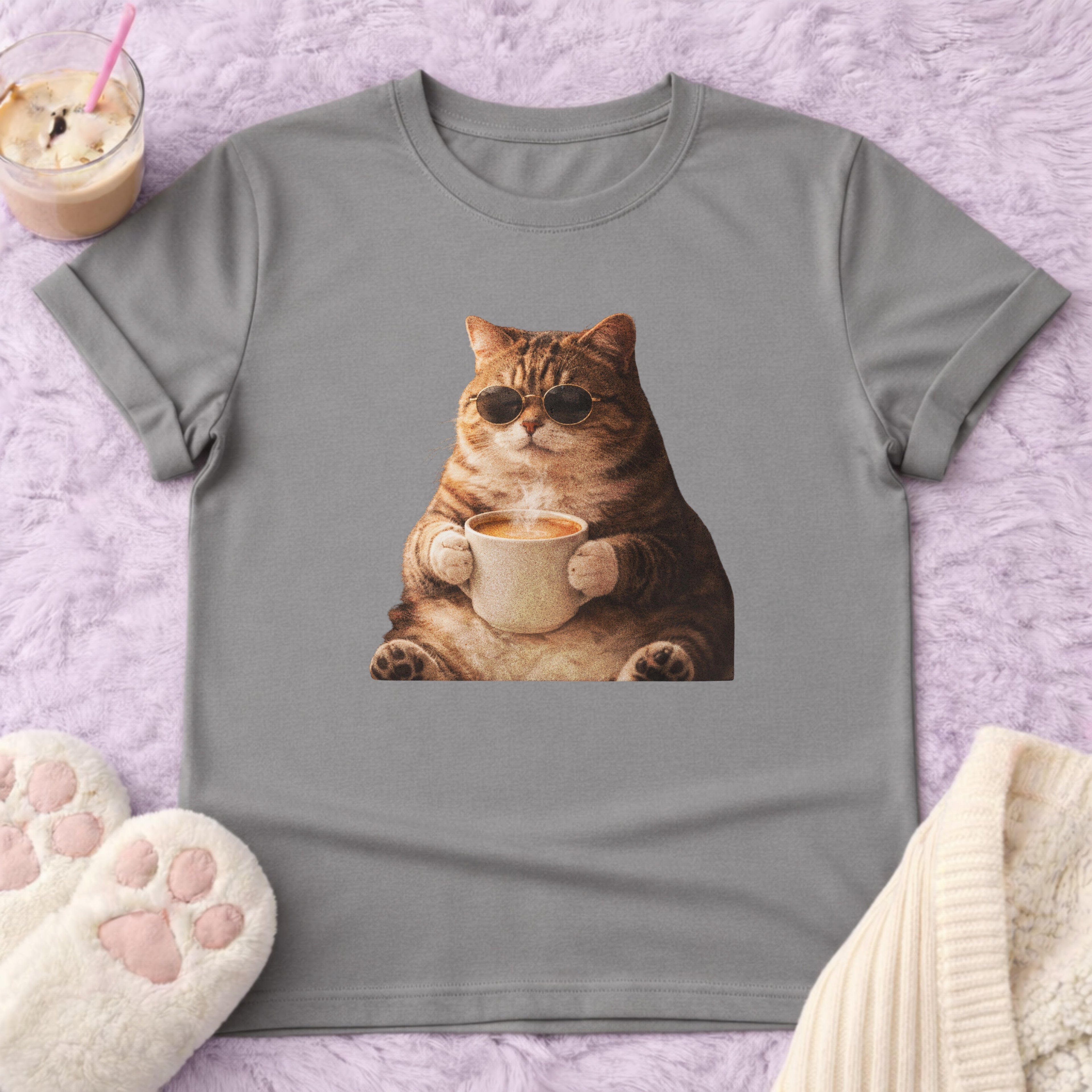 Coffee & Chill Cat Vintage T-Shirt